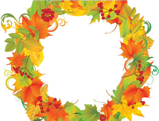 Autumn Clipart Wreath - Herbst-aufkleber Runder Aufkleber (640x480)