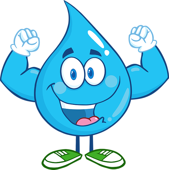 Free Water Testing - Water Drop Character (587x592)
