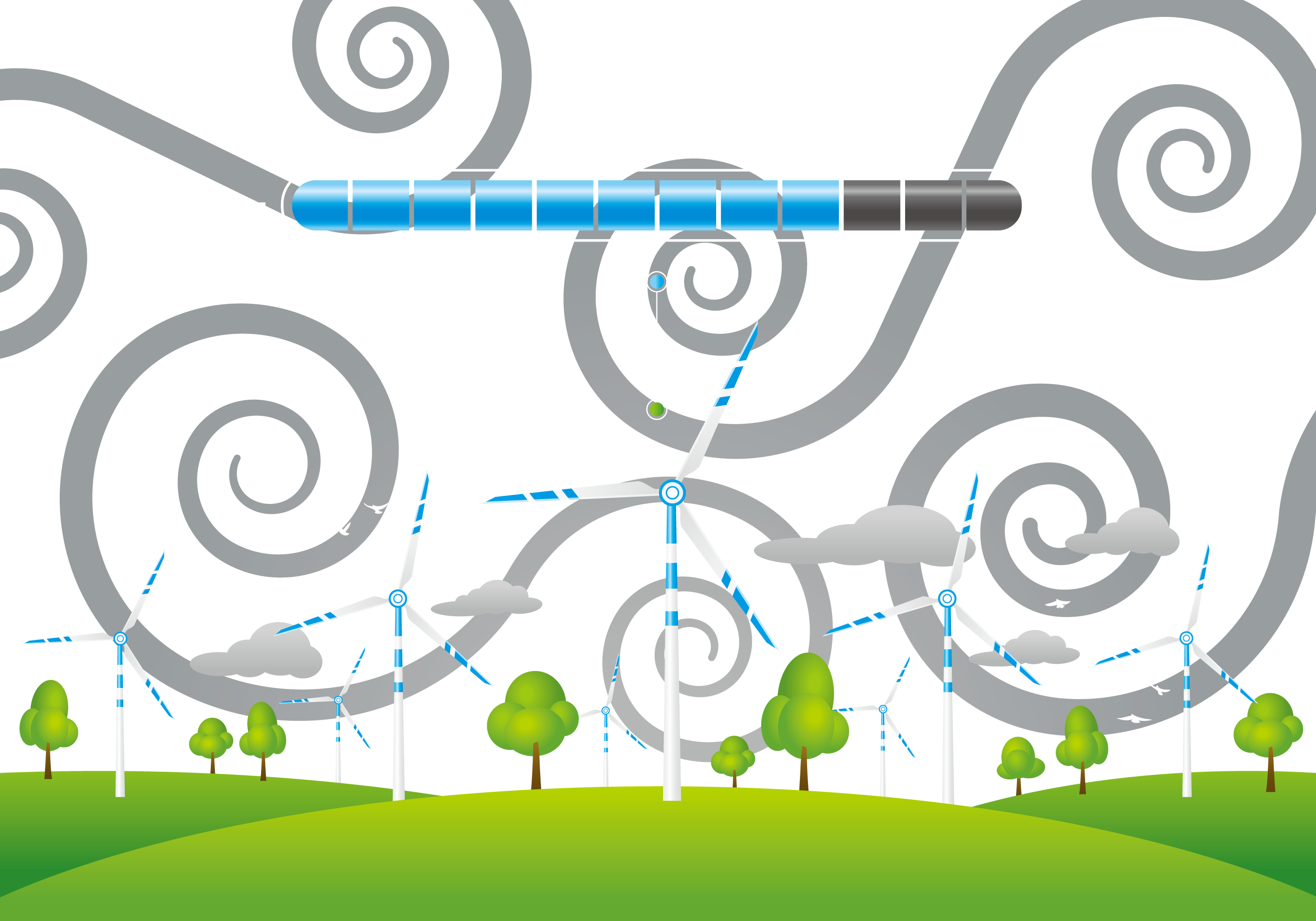Wind Power Clip Art - Graphic Design (2953x2067)