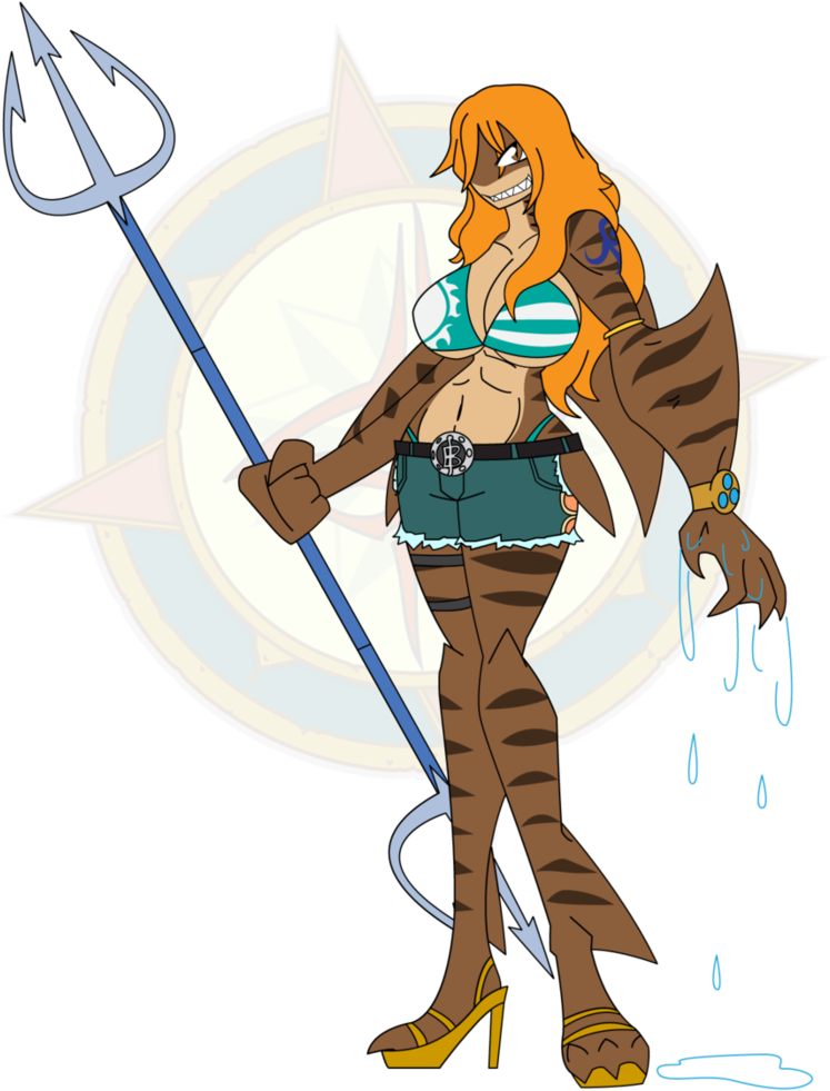 Nami The Tiger Shark By Dragon-fangx - One Piece Shark Nami (786x1017)