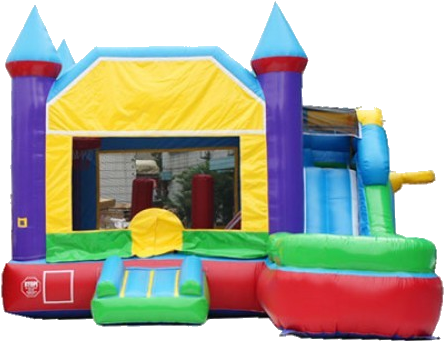 Castle Bounce And Slide Combo Wet/dry - Combo Inflatable (456x350)
