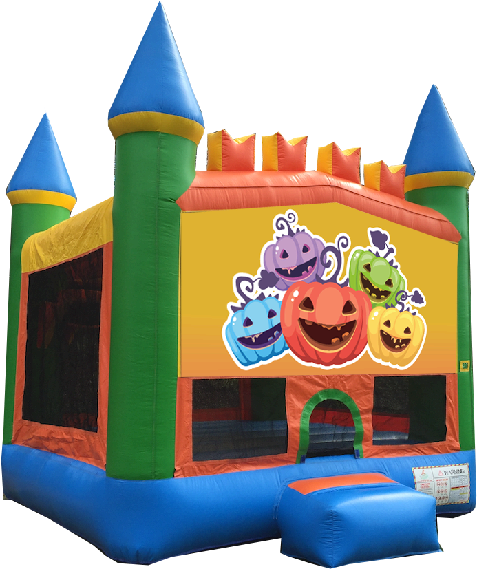 Pumpkin Halloween Bounce House - Inflatable (761x827)