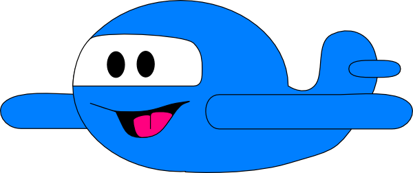 How To Set Use Happy Blue Airplane Svg Vector - Cartoon Airplane (600x252)