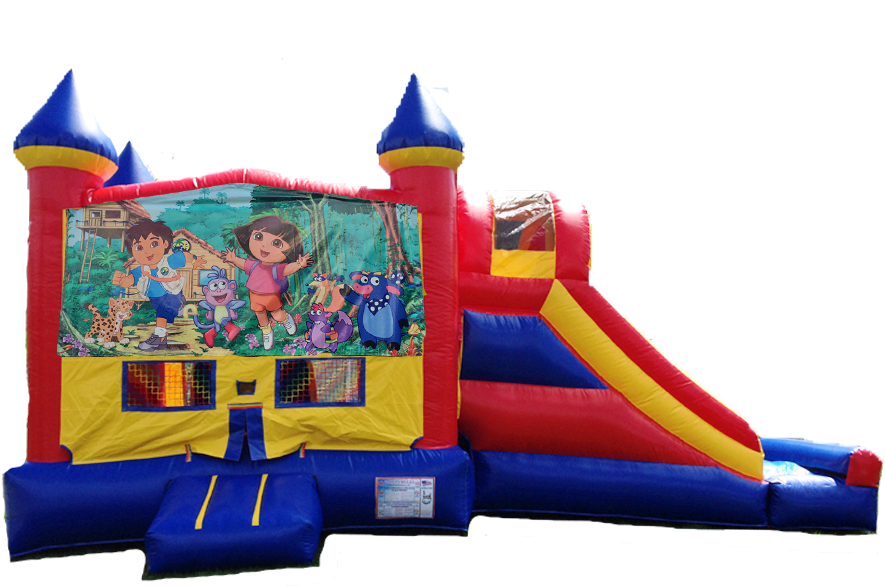 This 5 In 1 Combo Bounce Has A Basketball Hoop Inside, - Castle (900x600)
