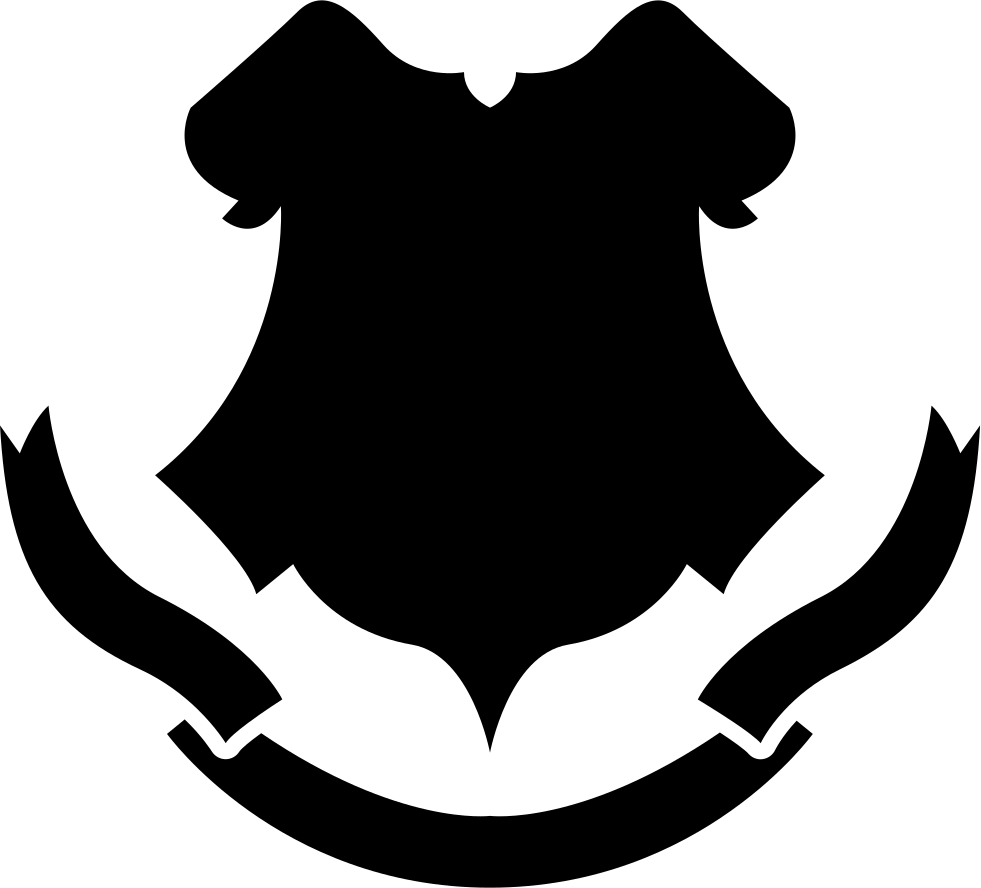 Shield Black Shape With A Banner Comments - Shield Silhouette (981x888)