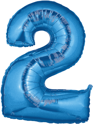 Purple Number Balloons For Kids - Number Two Balloon (488x480)