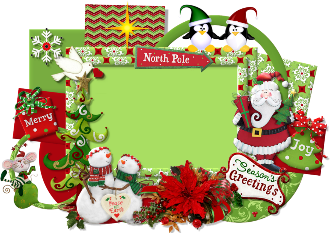 Good Clipart Christmas Snoopy - Big Photo Frame For Christmas (1077x768)
