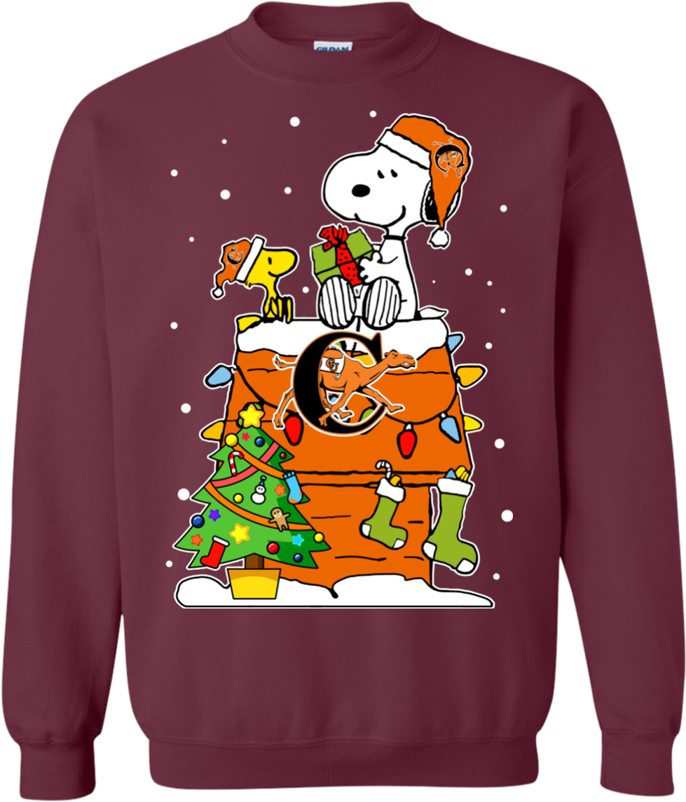 Campbell Fighting Camels Ugly Christmas Sweaters Snoopy - Christmas Jumper (1155x1155)