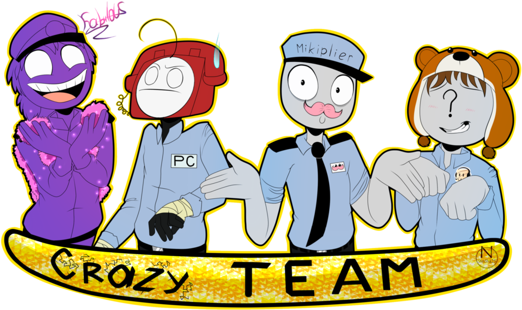 Crazy Team By N-steisha25 - Fnaf Security Guards Crazy Team (1101x726)