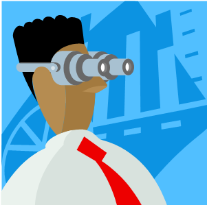 Graphic Of Dude Wearing Binocular Type Glasses - Beauty Salon (389x401)