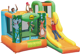 Jungle Jumping Castle - Inflatable Bouncy Castle With Slide (400x300)
