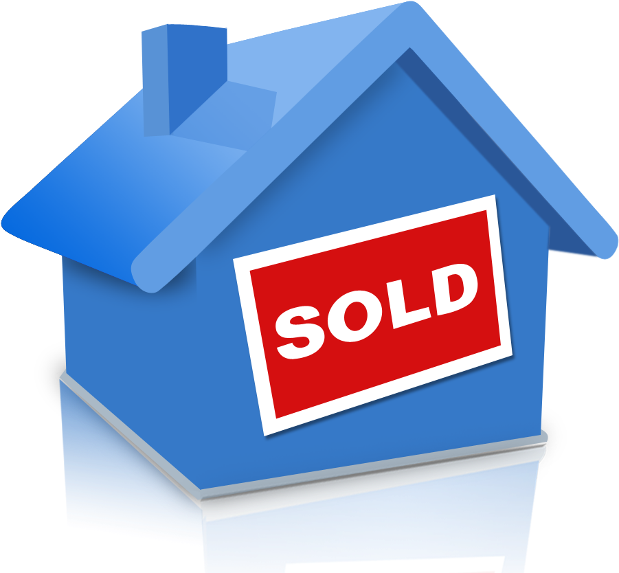 Blue House Sold Icon - Sold Home (918x844)