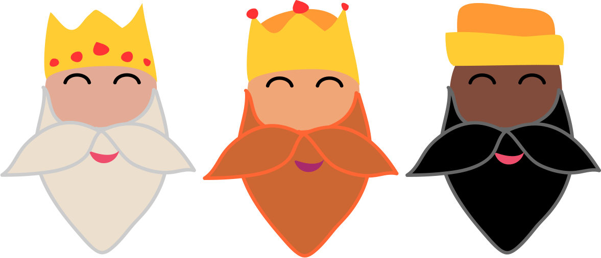 Imágenes De Los Reyes Magos Y Papá Noel - Emojis De Los Reyes Magos (1177x506)