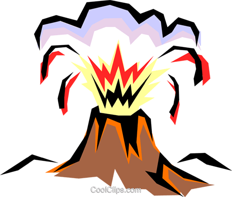 Drawn Volcano Transparent - Volcano Clip Art (480x407)
