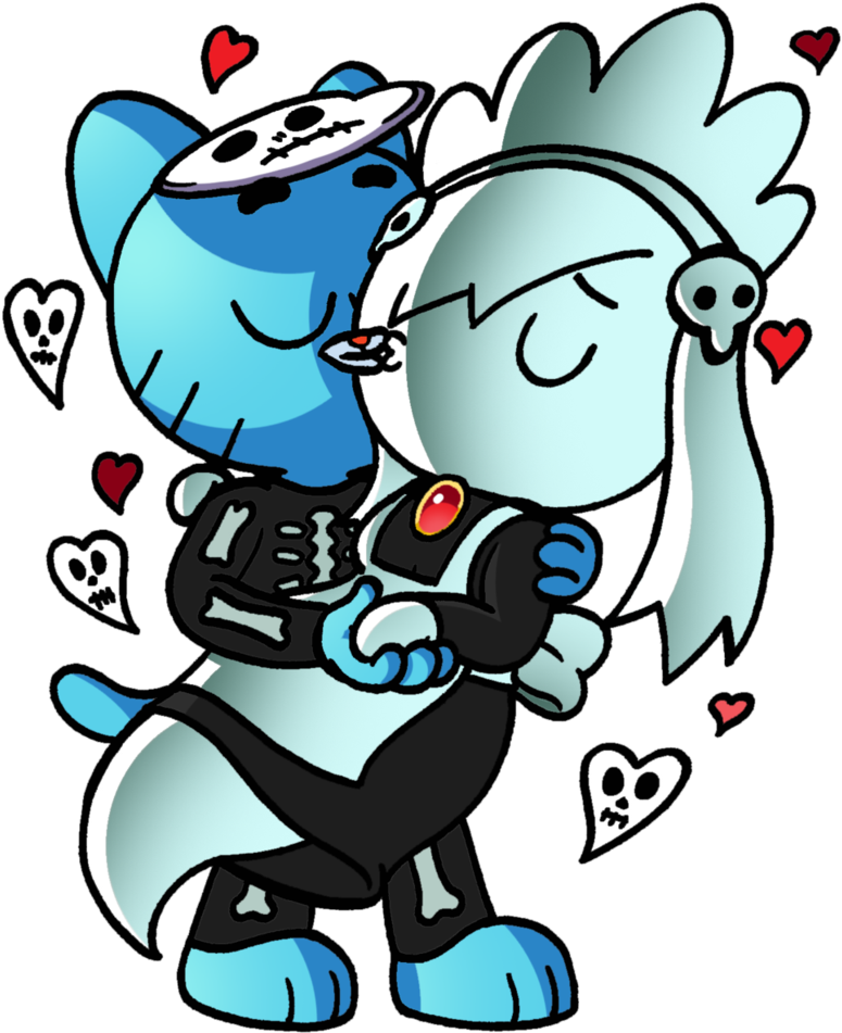 Kissing Cuties By Waniramirez - Gumball And Darwin Kissing (822x971)