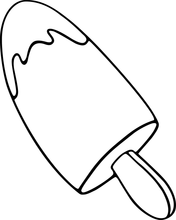 Dessert Clipart Outline - Bar Ice Cream Drawing (576x720)