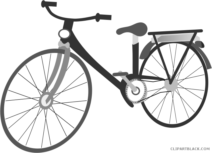 Bike Transportation Free Black White Clipart Images - Free Clip Art Bicycles (738x532)