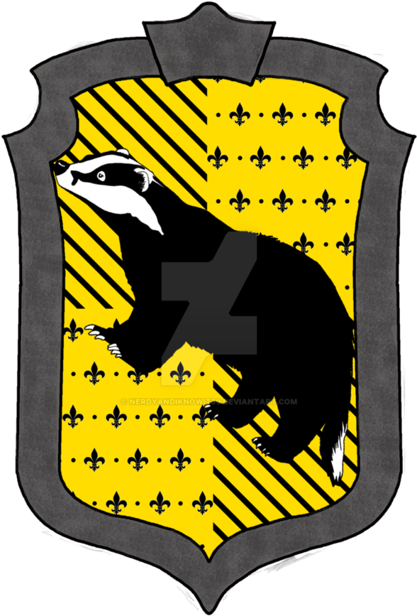 Hufflepuff House Crest By Nerdyandiknowit89 - Emblem (894x894)
