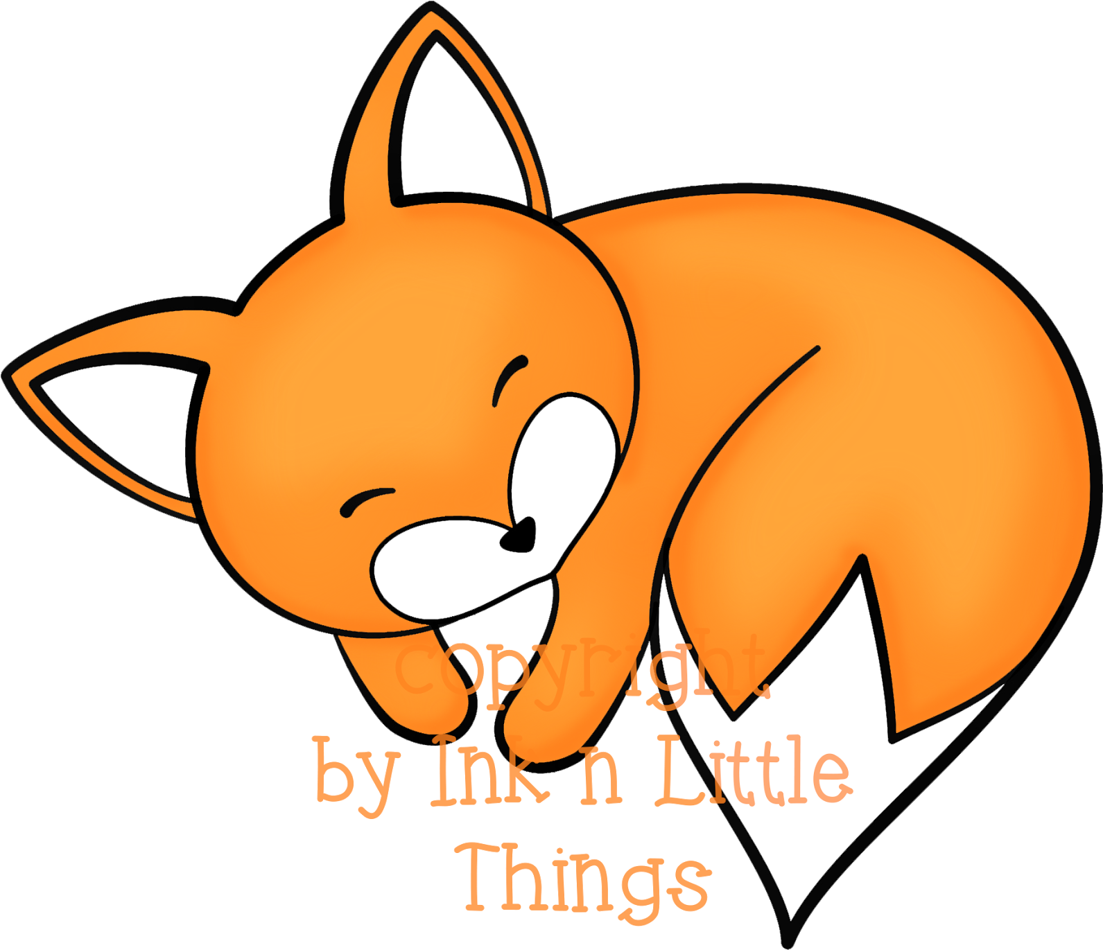 Thinking Fox Clipart - Things That Are Orange Clipart (1600x1379)