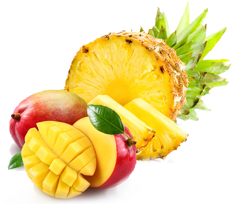 Mango-pina - Pineapple And Mango Png (500x430)