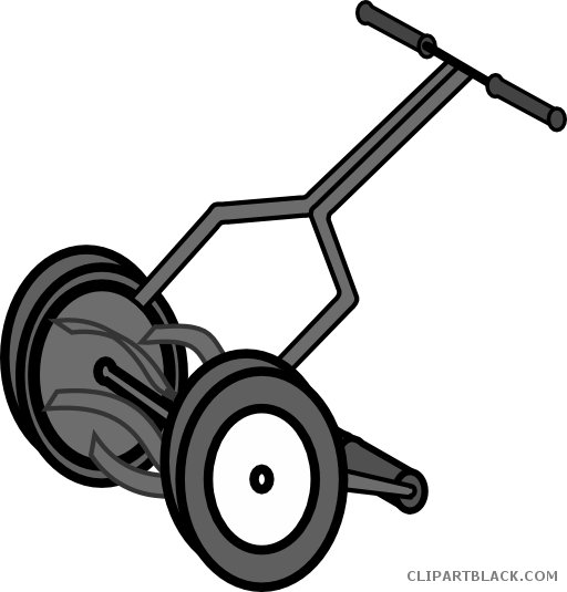 Lawn Mower Tools Free Black White Clipart Images Clipartblack - Cartoon Lawn Mower (512x535)