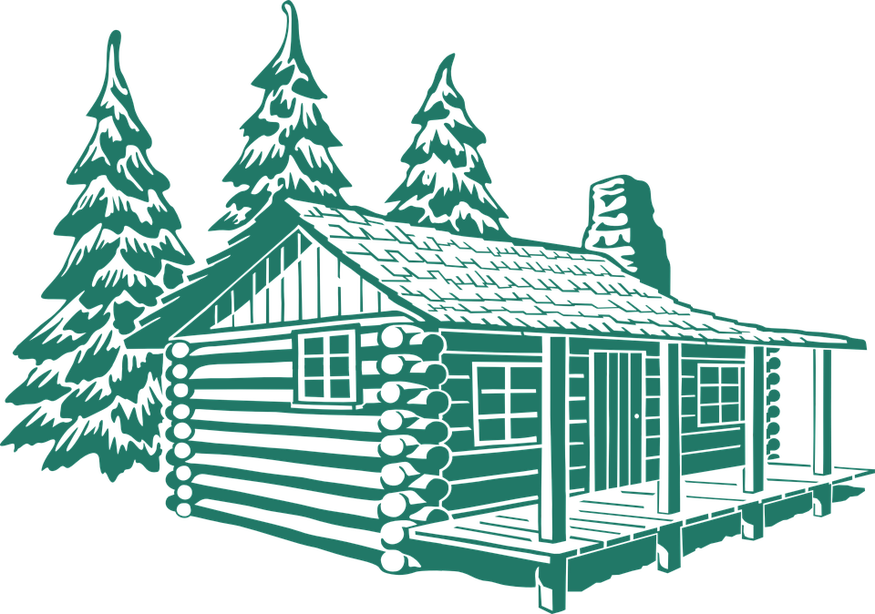 Hut Clipart Colonial House - Vector Cabin (960x674)