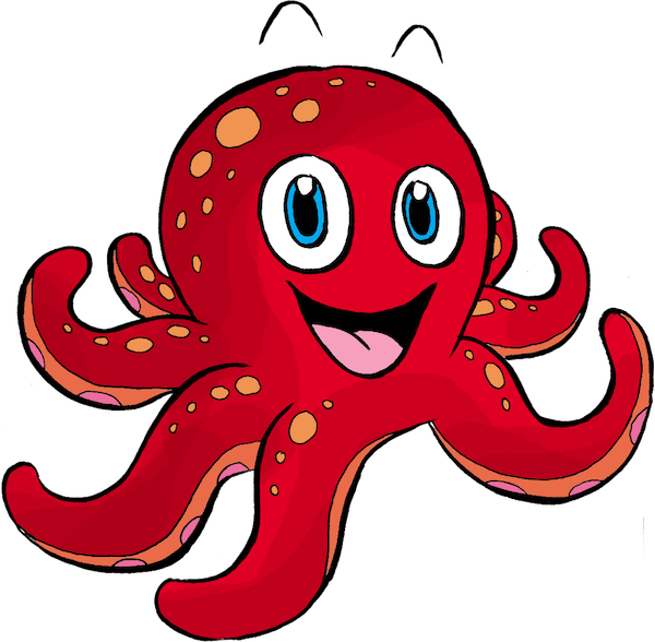 Octopus Clipart Swimming - Octopus Clipart Swimming (600x588)