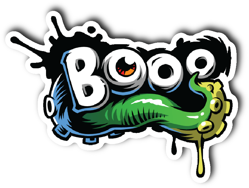 Scary Slimy Octopus Boo Sticker - Vector Graphics (1064x1064)