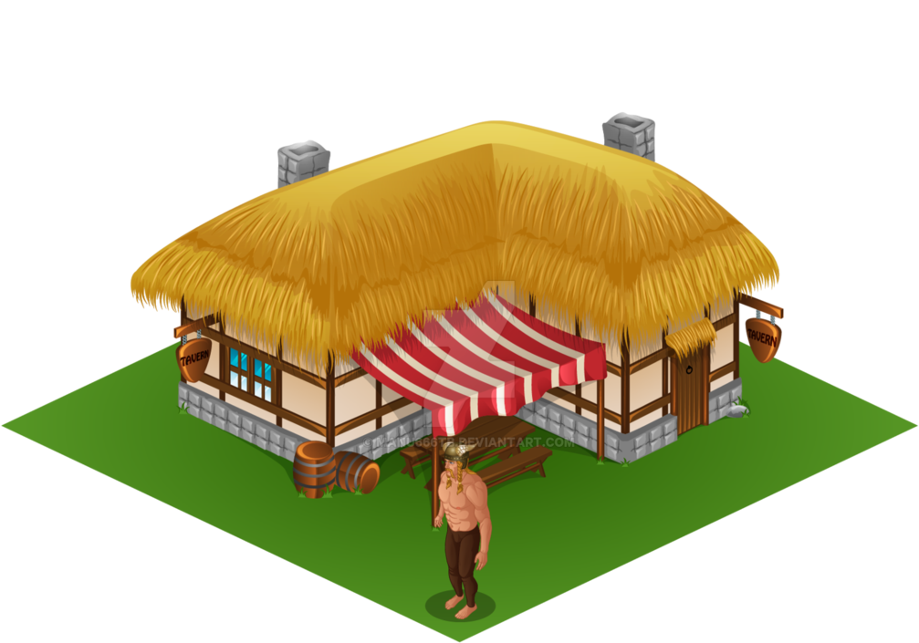 Isometric Tavern By Manu666tb - Hut (1032x774)
