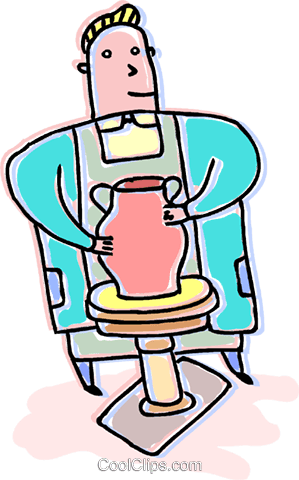 Potter Making A Clay Pot Royalty Free Vector Clip Art - Potter Making A Clay Pot Royalty Free Vector Clip Art (299x480)
