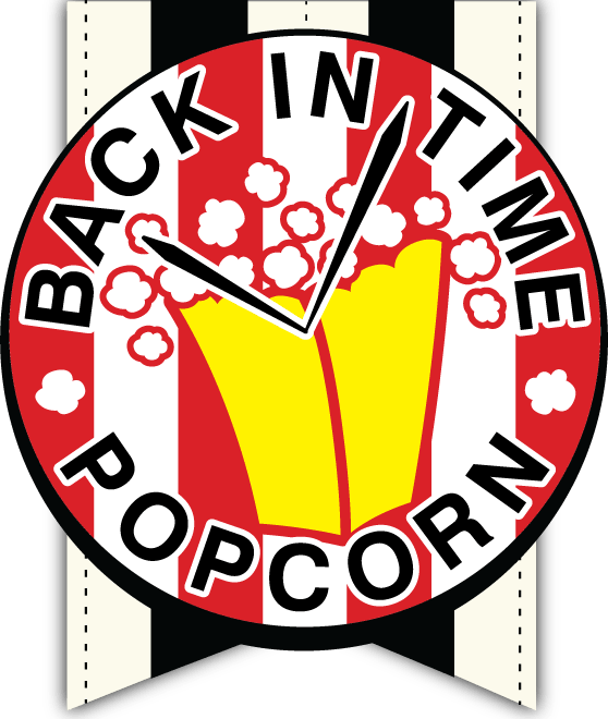 Back In Time Popcorn - Logo Popcorn Vintage Png (558x660)