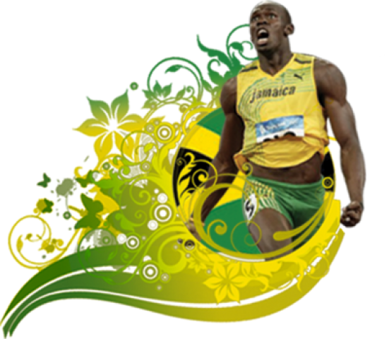 Usain Bolt Clipart Transparent - Usain Bolt (24x29 Inch, 60x74 Cm) Silk Poster Pj15-56d4 (551x480)