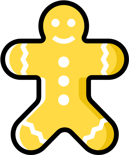 Gingerbread Man Free Icon - Yellow Gingerbread Man Cookie (512x512)