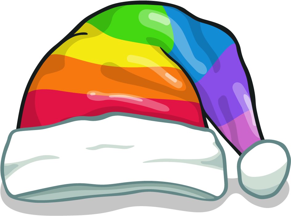 Rainbow Santa Hat - Rainbow Christmas Hat (1024x1024)