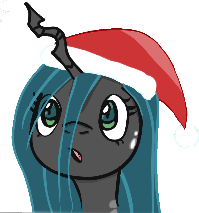 Beezii11, Christmas, Hat, Queen Chrysalis, Safe, Santa - Cartoon (879x810)