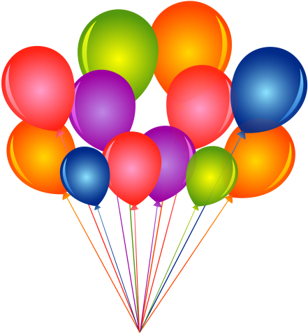 Bunch Of Balloons Png Image - Felicitari Cu Ocazia Zilei De Nastere (500x519)