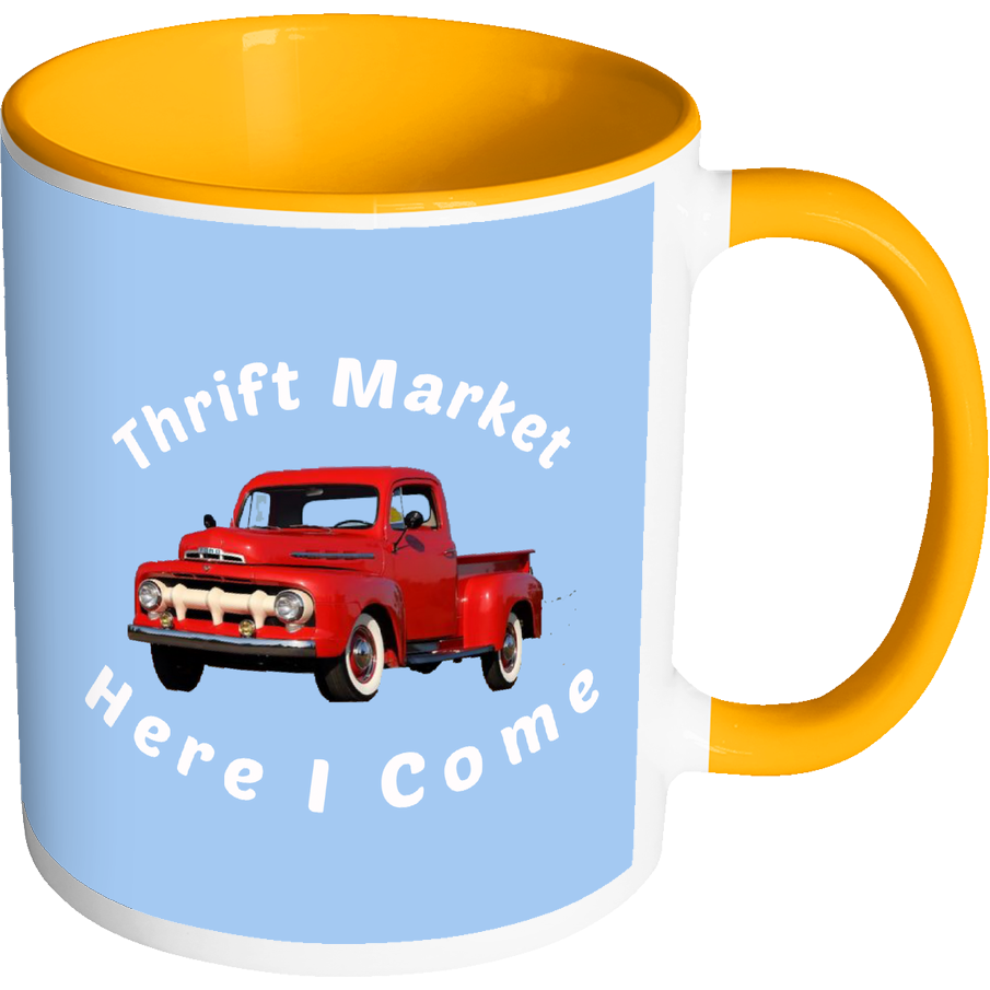 Thrift Market Here I Come Mug With Ford Pickup - 2019 Ford F-250 (905x905)