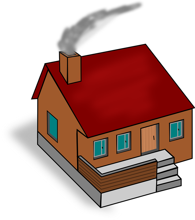 Smoke Clipart Home - Casa Con Chimenea Humo (637x720)