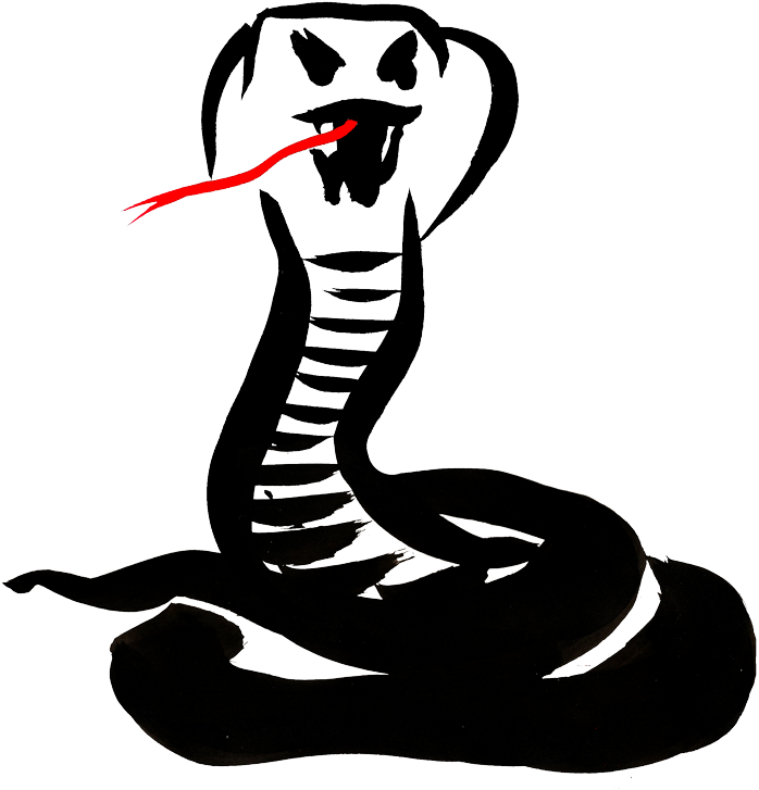 A Terrifying Snake, Maybe A Cobra - Illustration (1400x790)