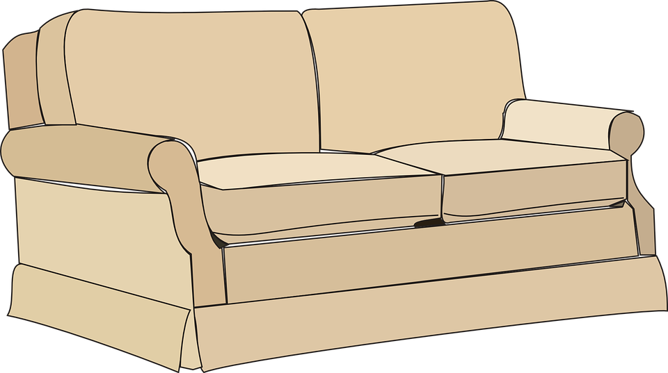 Home Furniture Decorative Icons Set With Sketch Sofa - Sofa Clipart Png (960x537)