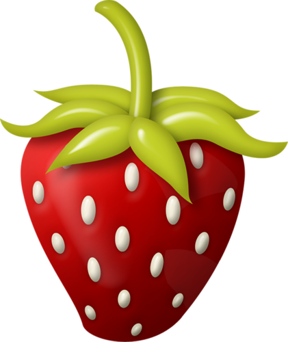 Fruit Clipart Strawberry - Individual Fruits And Vegetables Clipart (421x500)