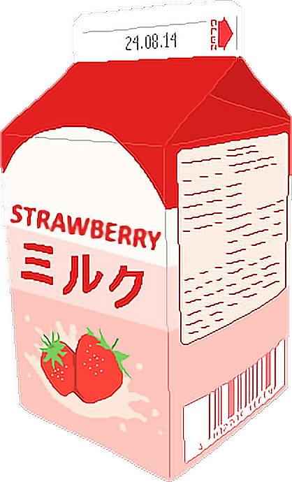 Aesthetic Clipart Strawberry Milk - Strawberry (418x690)