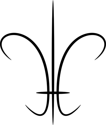 Drawing Of Stylized Fleur De Lis Icon Public Domain - Fleur De Lis Line Drawing (425x500)