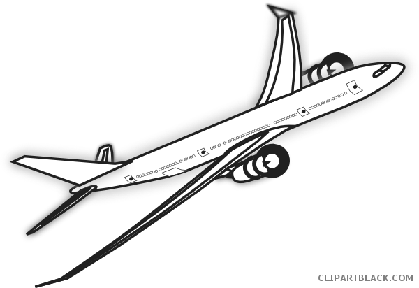Airplane Transportation Free Black White Clipart Images - Flight Clipart (600x412)