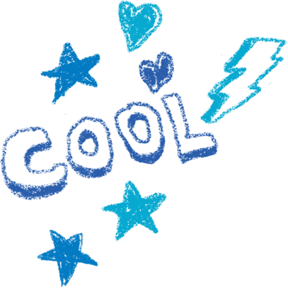 Cool And Stars And Hearts Doodled In Blue Crayon - Star (407x409)