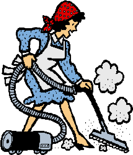 Woman Cleaning House Clipart - Cleaning Lady (450x526)