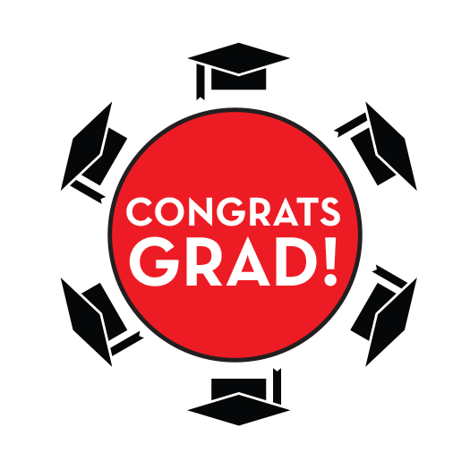 "congrats Grad" Red - Napkin (525x525)