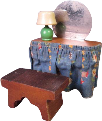 Vintage Dollhouse Furniture - Bench (417x417)