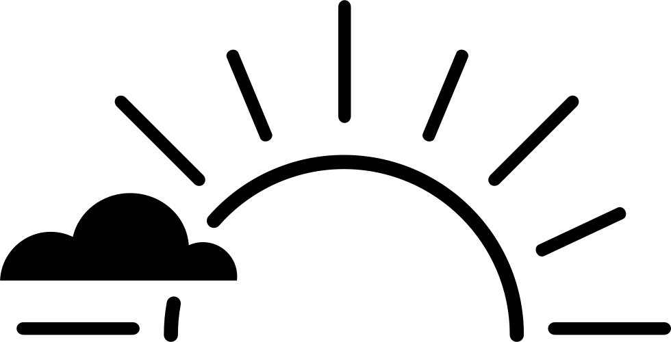 Half Sun Clipart Black And White For Kids - Sun Svg (980x500)