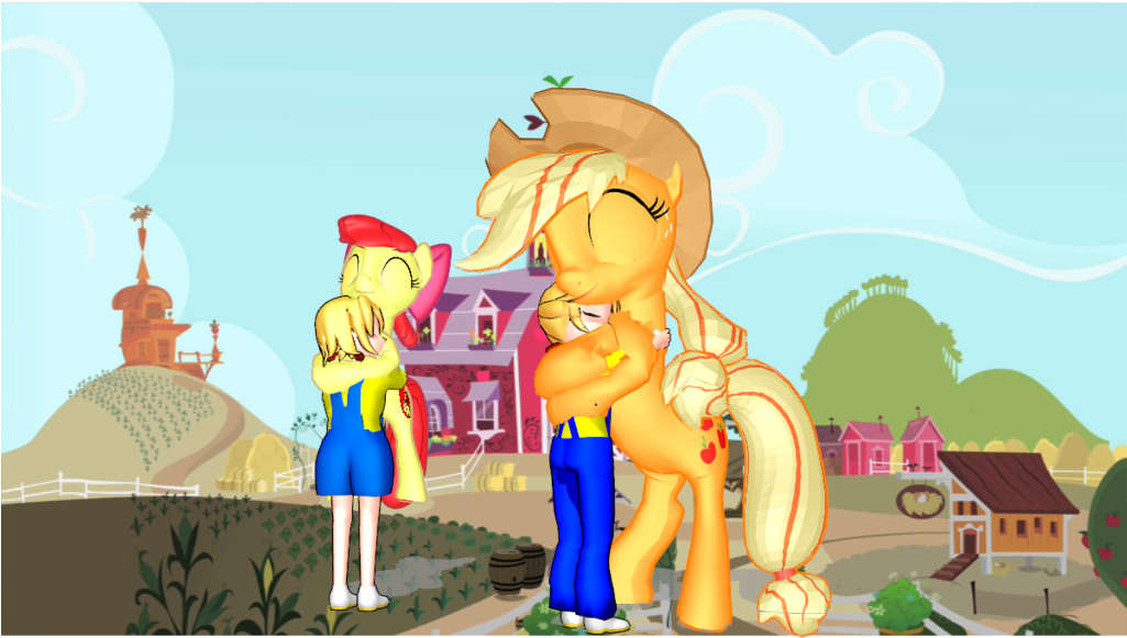 My Little Pony Applejack And Applebloom Kiss - My Little Pony Friendship (1024x768)